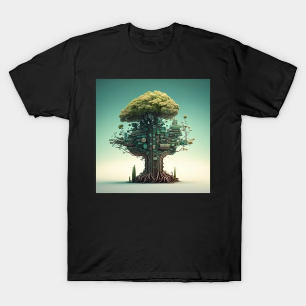 Greener Future, Trees and Tech Working Together T-Shirt by LoudlyUnique